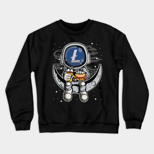 Astronaut Fastfood Litecoin Lite Coin LTC To The Moon Crypto Token Cryptocurrency Wallet Birthday Gift For Men Women Kids Crewneck Sweatshirt